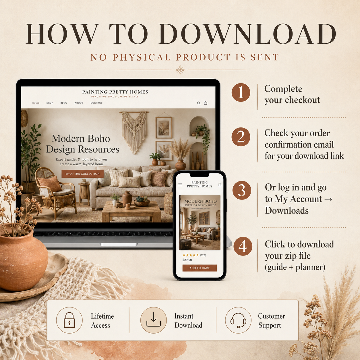 Modern Boho Interior Design Guide + Style Planner (Digital Download) - Image 5