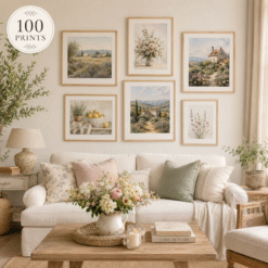 Modern French Country Wall Art | Set of 100 Floral & Provençal Landscape Prints | Printable Digital Download