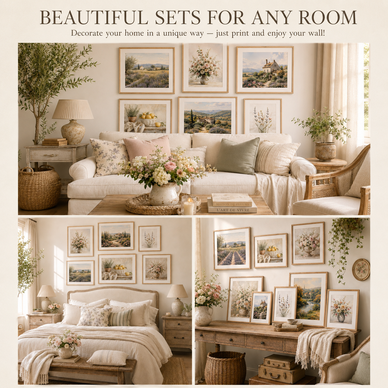 Modern French Country Wall Art | Set of 100 Floral & Provençal Landscape Prints | Printable Digital Download - Image 2