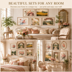 Alternative view of Modern French Rococo Wall Art | Set of 100 Romantic Rose Garden & Floral Prints | Printable Digital Download